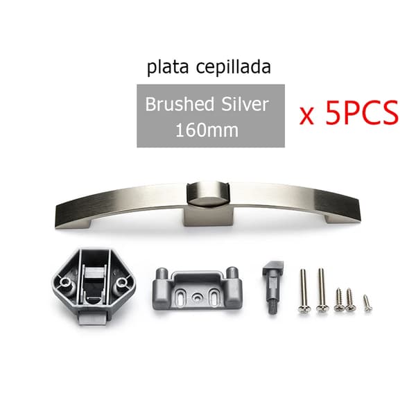 Skabslås, Push Lock Design, Alsidig Anvendelse,Børstet sølv 160mm