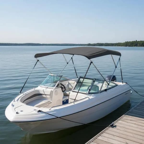 Bimini Top, Holdbart Stof, Justerbar Ramme,sort