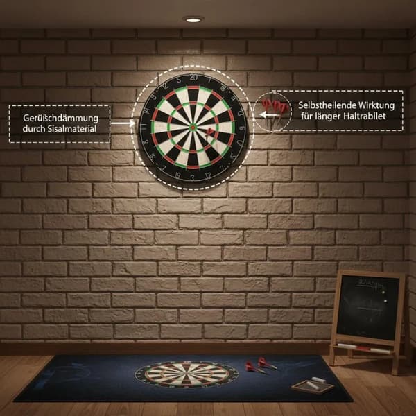 Dartboard, sisal-kuidut, standardikoko,musta