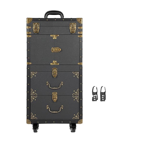 Makeupvagn, Bärbar Design, Robust Konstruktion,svart