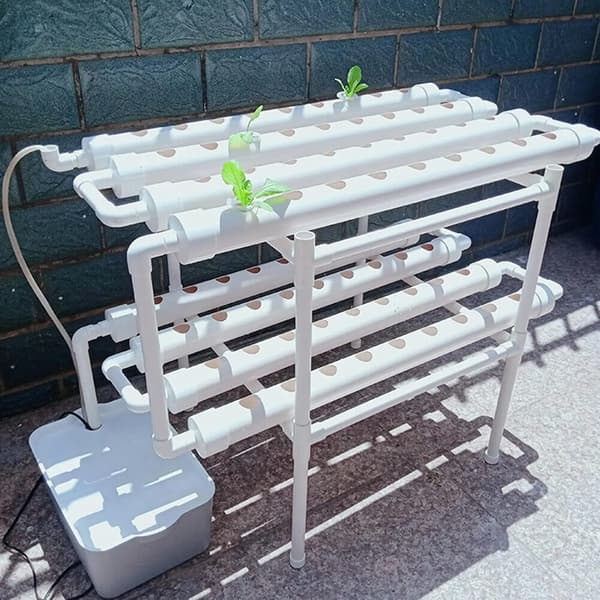 Hydroponiskt system, 72 växt hål, automatisk bevattning,VIT