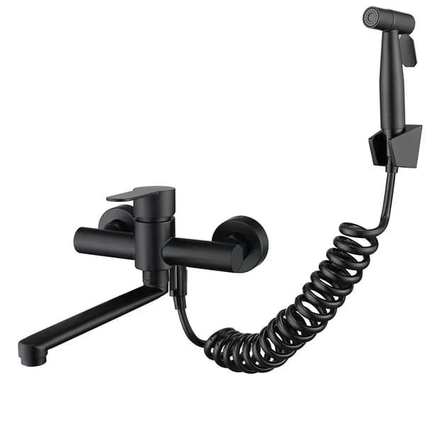 Kökskran, Väggmonterad, Rotabel Utlopp,Matte Black A