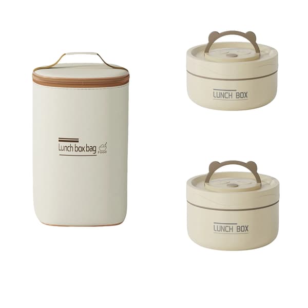 Lunchlåda Set, Rostfritt Stål, Läcksäker Design,3Tier