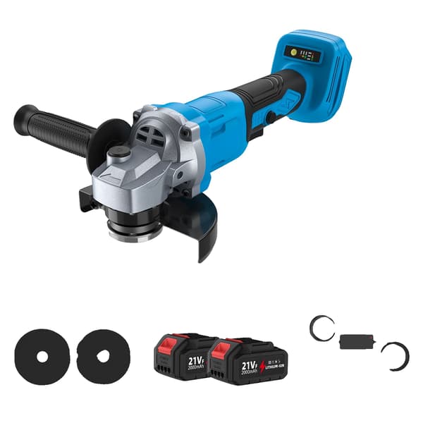 Vinkelslip, Borstlös Motor, Ergonomisk Design,Set B 2X Batteri