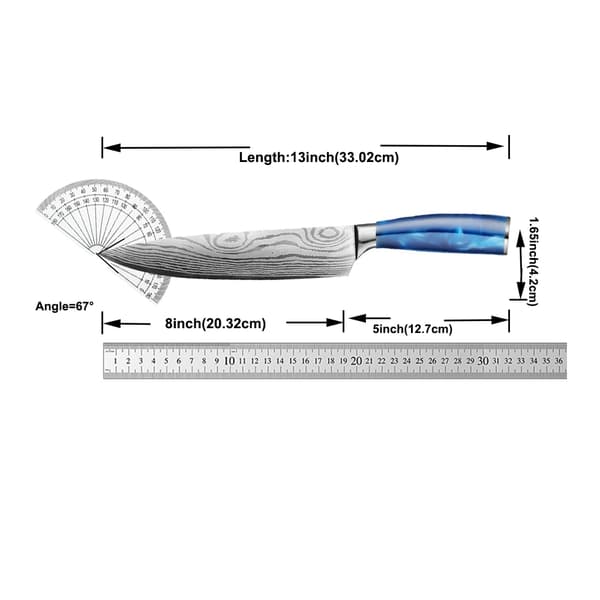 Kökskniv, Ergonomisk Design, Precision Skärning,Blå
