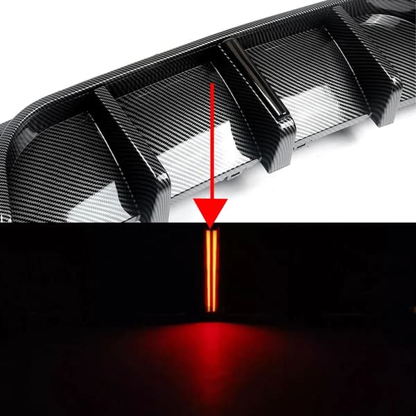 Bageste kofanger diffuser, LED lys, sporty design,kulstoflook