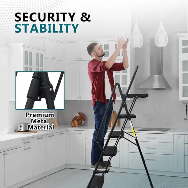 Trappestige, Bærbar Design, Robust Stål Konstruktion,1