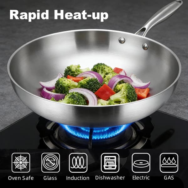 Stegepande Sæt, Tre-lags Rustfrit Stål, Induktionskompatibel,3PCS