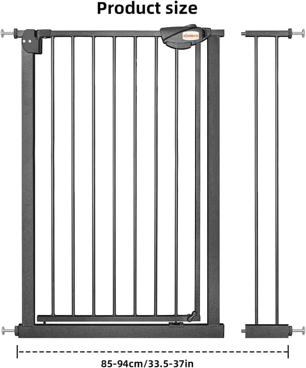 Barnstängsel, tryckmonterat, automatisk stängningsfunktion,85-94cm