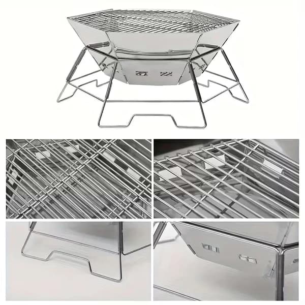 BBQ Grill, Rustfrit Stål, Bærbar og Letvægtig,BBQ grill