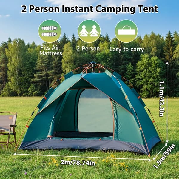 Camping Telt, Vandtæt, Hurtig Opsætning,grøn