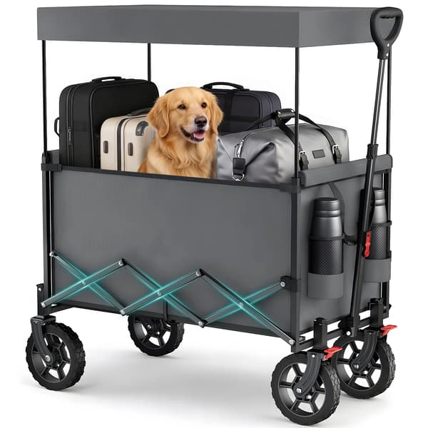 Håndvogn, Sammenklappeligt Design, 150 kg Kapacitet,Grå.