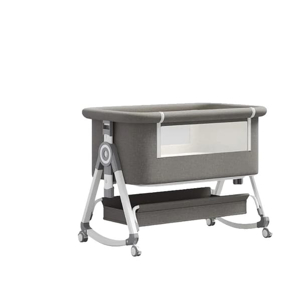 Babyseng, Bærbar Design, Justerbar Højde,Baby Crib SORT