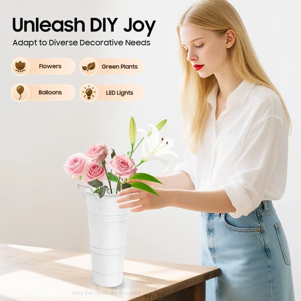 Blomsterbucket, Hållbar Design, Mångsidig Arrangemang,VIT