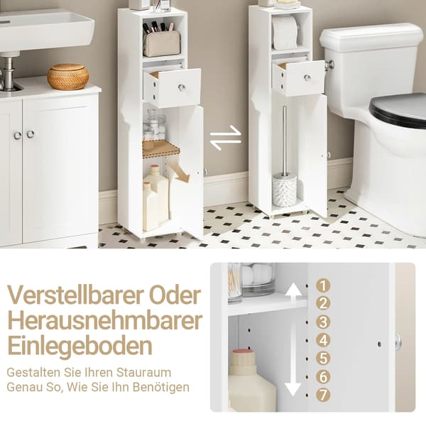Badrumsgarderob, Kompakt Design, 3-Lagers Organisation,VIT