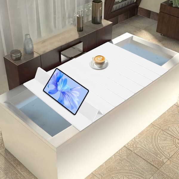 Badekar Organizer, Multifunktionel, Sammenfoldelig Design,HVID