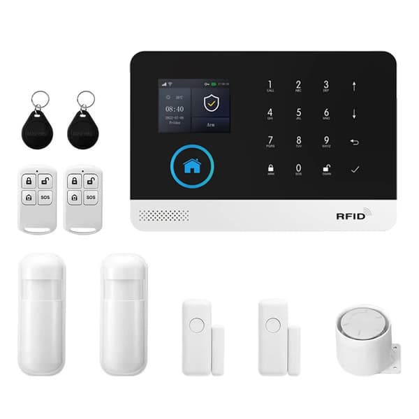 Larm System, Smart App Kontroll, Rörelsedetektering,EU Plug-c, 4G WiFi Kit B