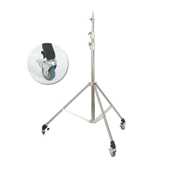 Tripod, Rustfrit Stål, Justerbar Højde,2.8M med hjul