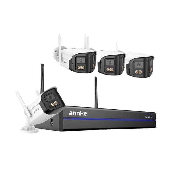 Säkerhetskamerasystem, 4MP Dubbelobjektiv, WiFi 6 Anslutning,4ST CAM, Ingen