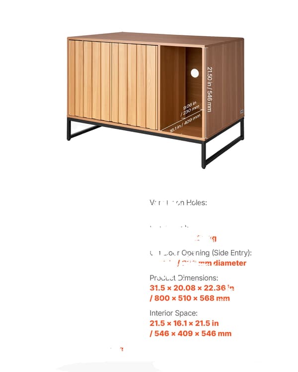 Kattlåda Skåp, Luktkontroll, Mångsidig Möbeldesign,Trä