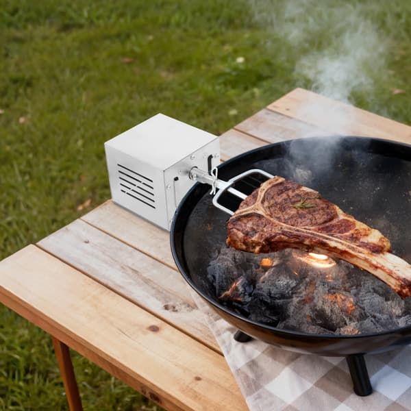 BBQ Grill Motor, 25W Effekt, Rustfrit Stål Konstruktion,Lys Grå