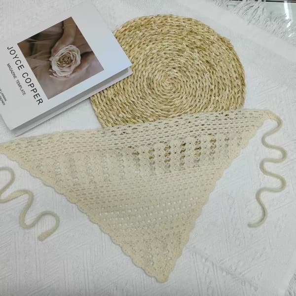 Strikket Hovedbånd, Håndlavet, Blødt Materiale,Beige