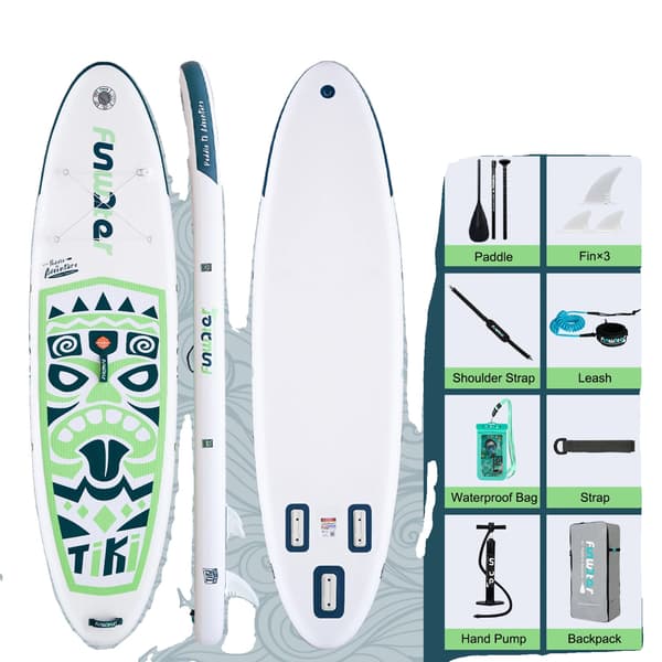 Oppustelig Paddle Board, Komplet Tilbehør, Letvægtsdesign,SUPFW05A (320*84*15CM)