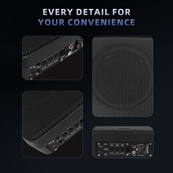 Bil Subwoofer, Indbygget Forstærker, Kompakt Design,7"