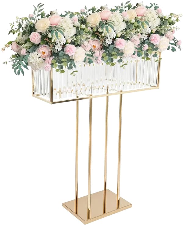 Blomvas, Hög Design, Elegant Mittpunkt,Guld
