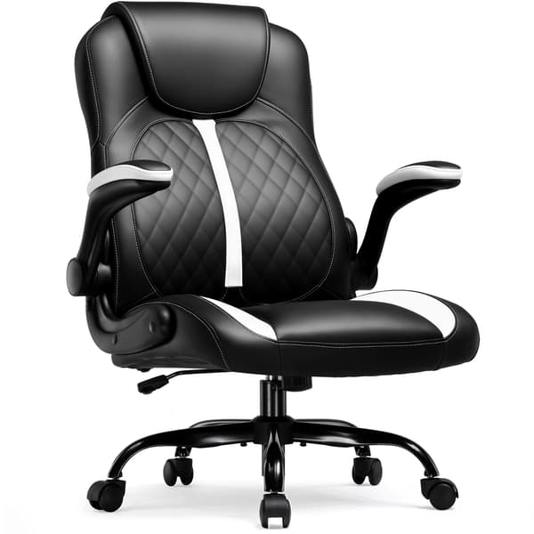 Spelstol, Ergonomisk Design, Fällbara Armstöd, 50x56x112cm,Svart-Vit