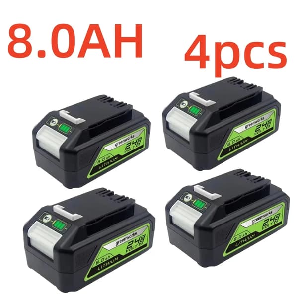 Litiumbatteri, 24V, 8000mAh kapacitet,4st