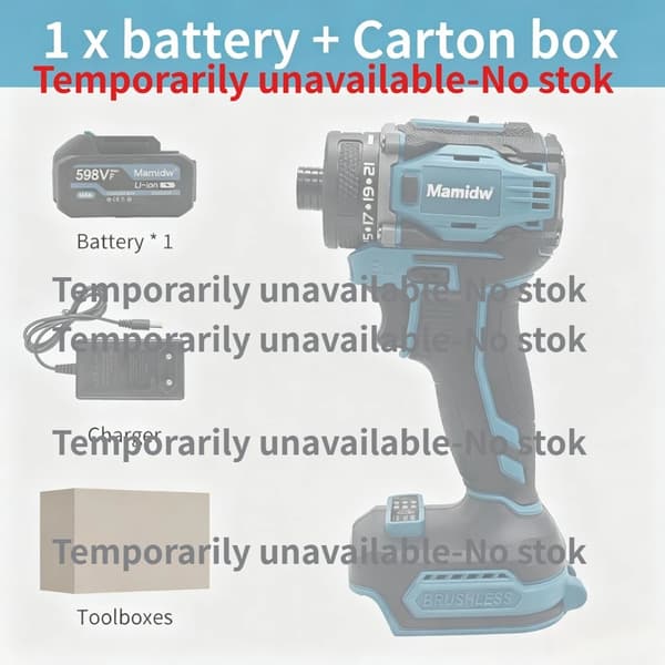 Slagskruvdragare, Justerbara Kopplingsinställningar, Lättviktsdesign,Blå-1 Batteri KIT