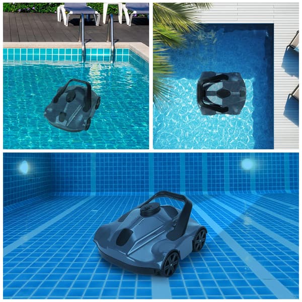 Robot Pool Cleaner, Trådløs Design, Effektiv Automatisk Rengøring,sort