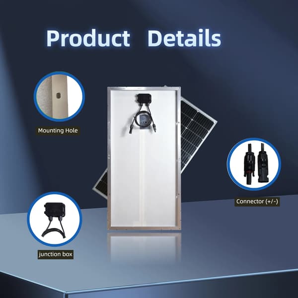 Solpanel, Høj Effektivitet, Holdbart Design,120W 1PCS KIT