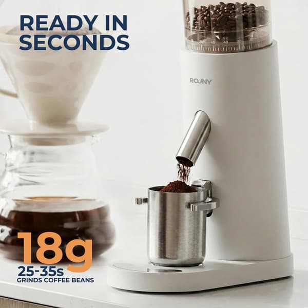 Kaffekvarn, 60 Precisionsmalningsinställningar, Sladdlös Design,VIT