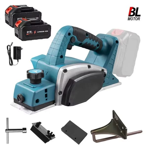 Planer, Trådløs Drift, Justerbar Tappe Dybde,Med 2XBattery