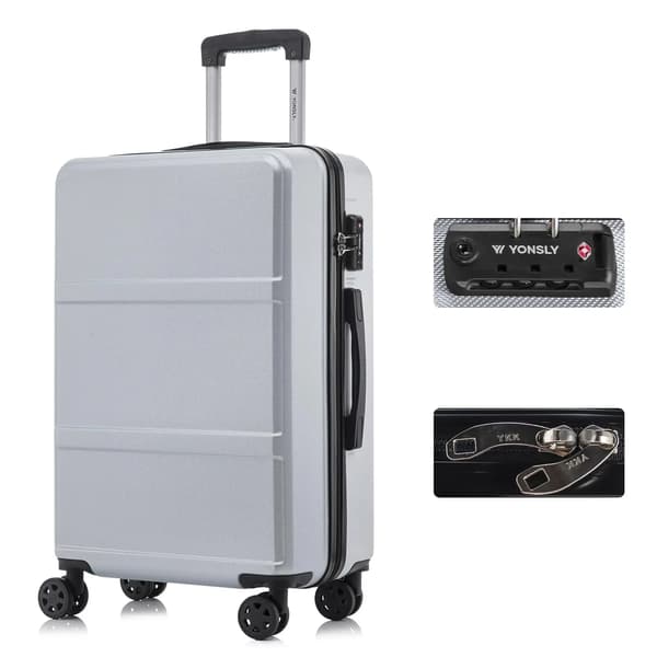 Hårdt bagage, TSA-lås, holdbart ABS-materiale,Sølv, 20Tommer 500mm