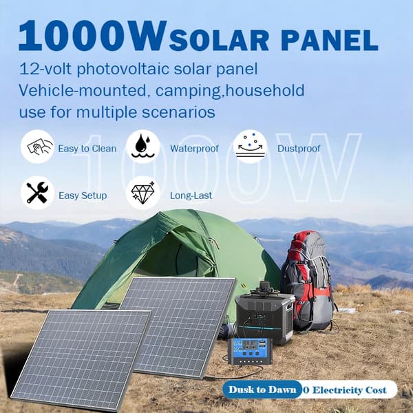Solpanel, Høj Effektivitet, Alsidige Anvendelser,2stk sæt
