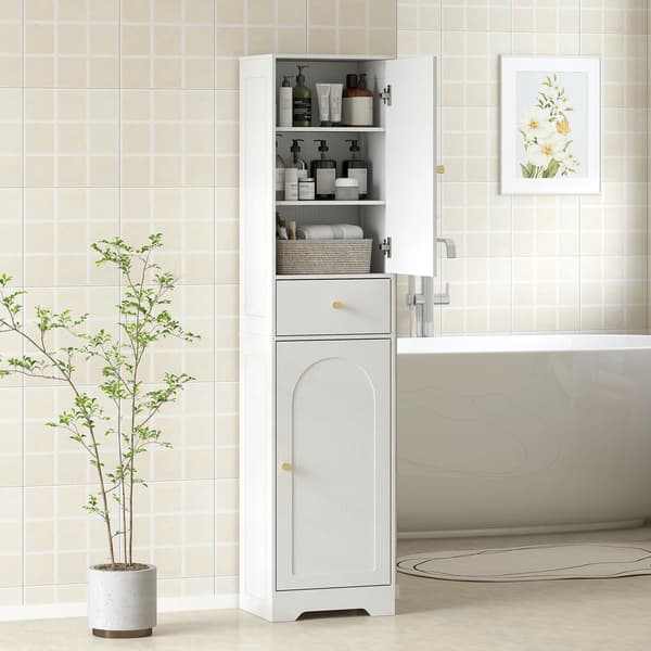 Badrumsskåp, Modern Design, Gott om Förvaring, VIT