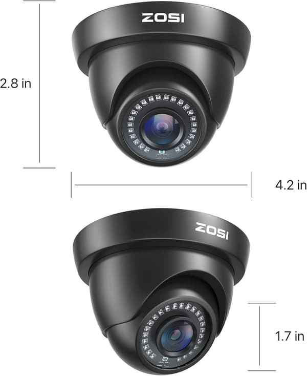 Dome Kamera, 1080P Opløsning, Nattesyn op til 80ft,4 PACK