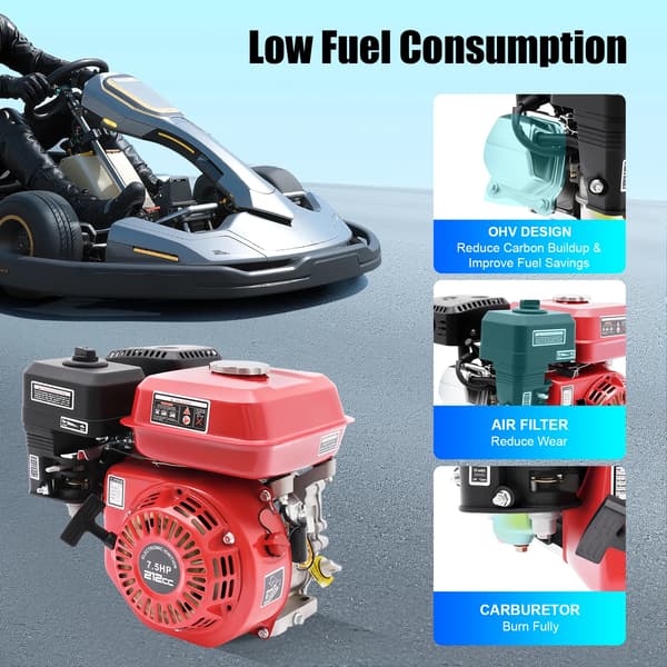 Motor, 7,5HK Effekt, 4-takts Encylindrig,Röd