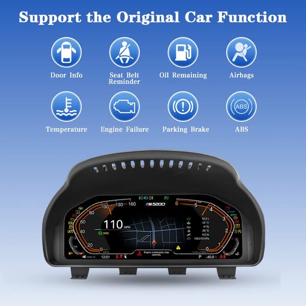 Digital instrumentpanel, trådlös Carplay, Android Auto,F20 Carplay-version