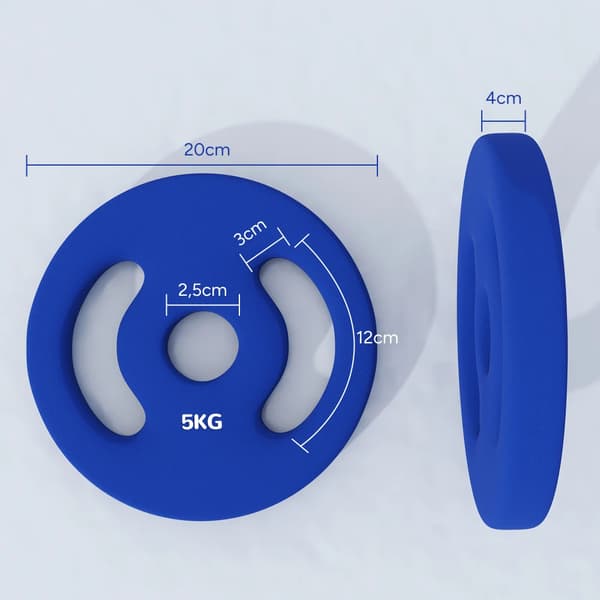 Vægtplader, Holdbart Materiale, Ergonomisk Design,2x5KG