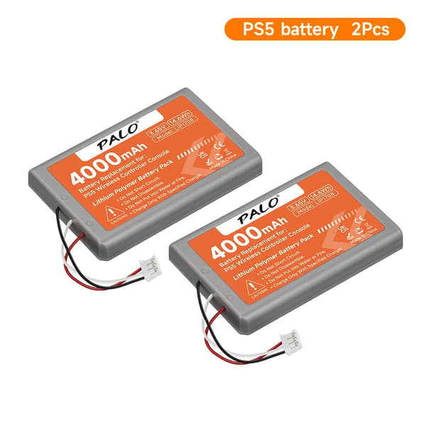 Kontrollbatteri, 4000mAh kapacitet, kompatibelt med PS5-kontroller, 2st