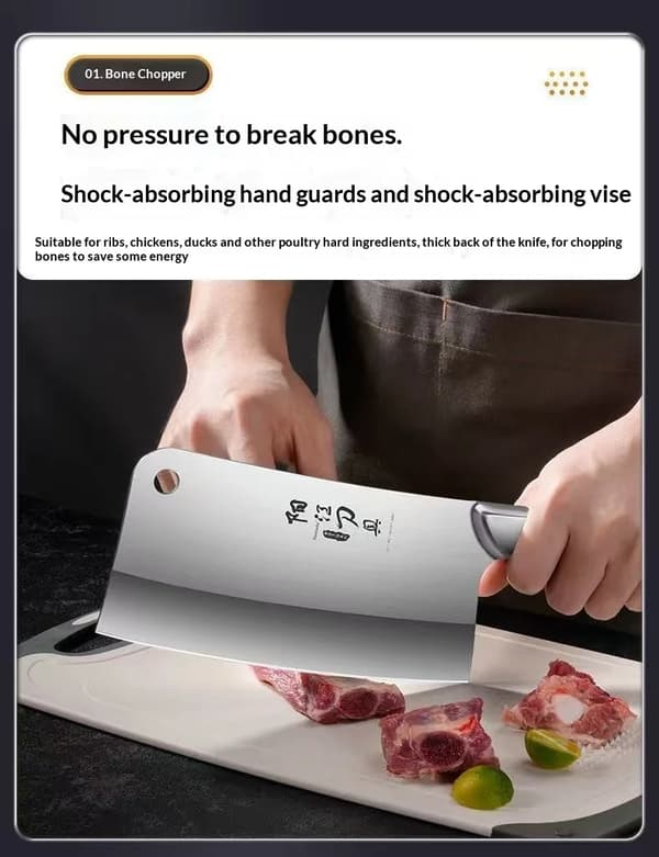 Køkkenknivssæt, Professionel Kvalitet, Ergonomisk Design,HVID