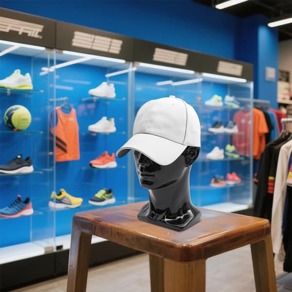 Mannequin Hoved, Alsidig Display, Holdbar PVC Konstruktion,Lys Sort