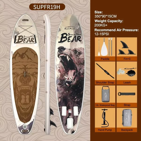Stand Up Paddle Board, Justerbart Paddle, Vandtæt Taske,SUPFR19H