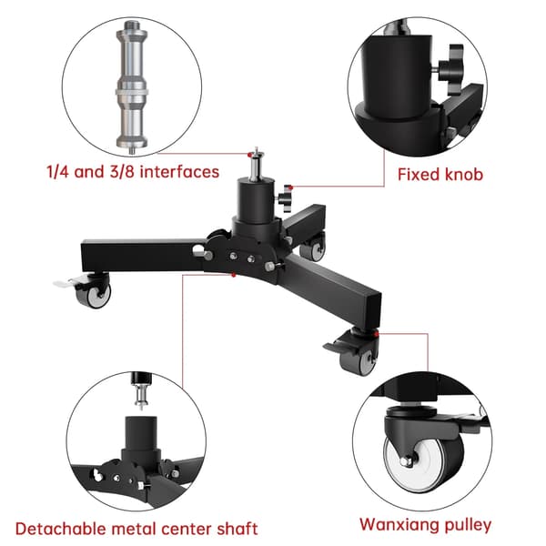 Lysstativ Tripod, Foldbart Design, Stabil Hjulbase,76cm Model