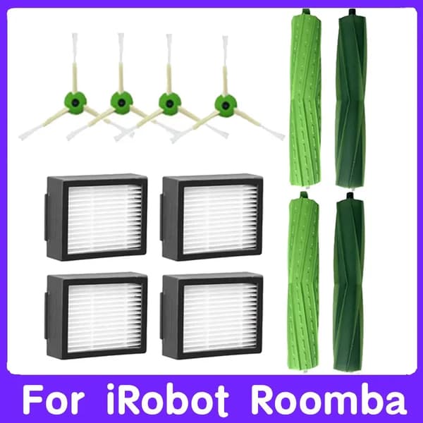 Rullborste, Kompatibel med iRobot Roomba, Hållbart Gummimaterial,12PCS-1