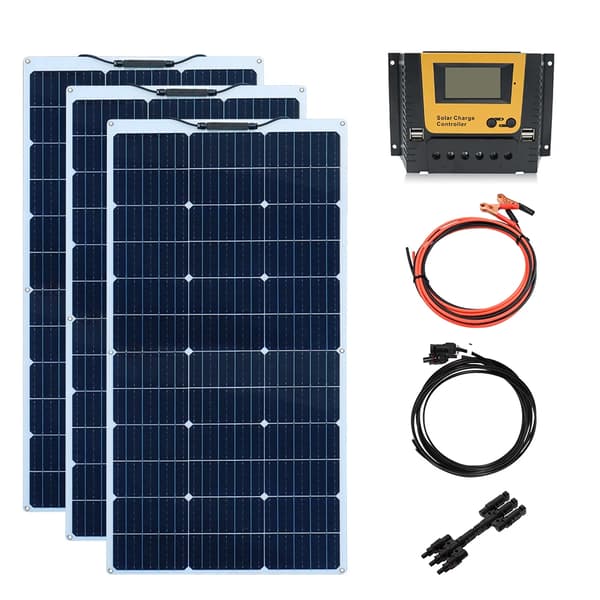 Flexibla solpaneler, hög effektivitet monokristallina, mångsidig installation,300W Solarkit